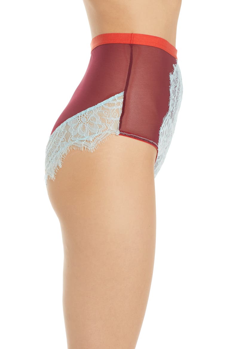 Fern High Waist Panties, Alternate, color, OXBLOOD