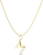 HauteCarat Graduated Lab Created Diamond Initial Letter Pendant Necklace