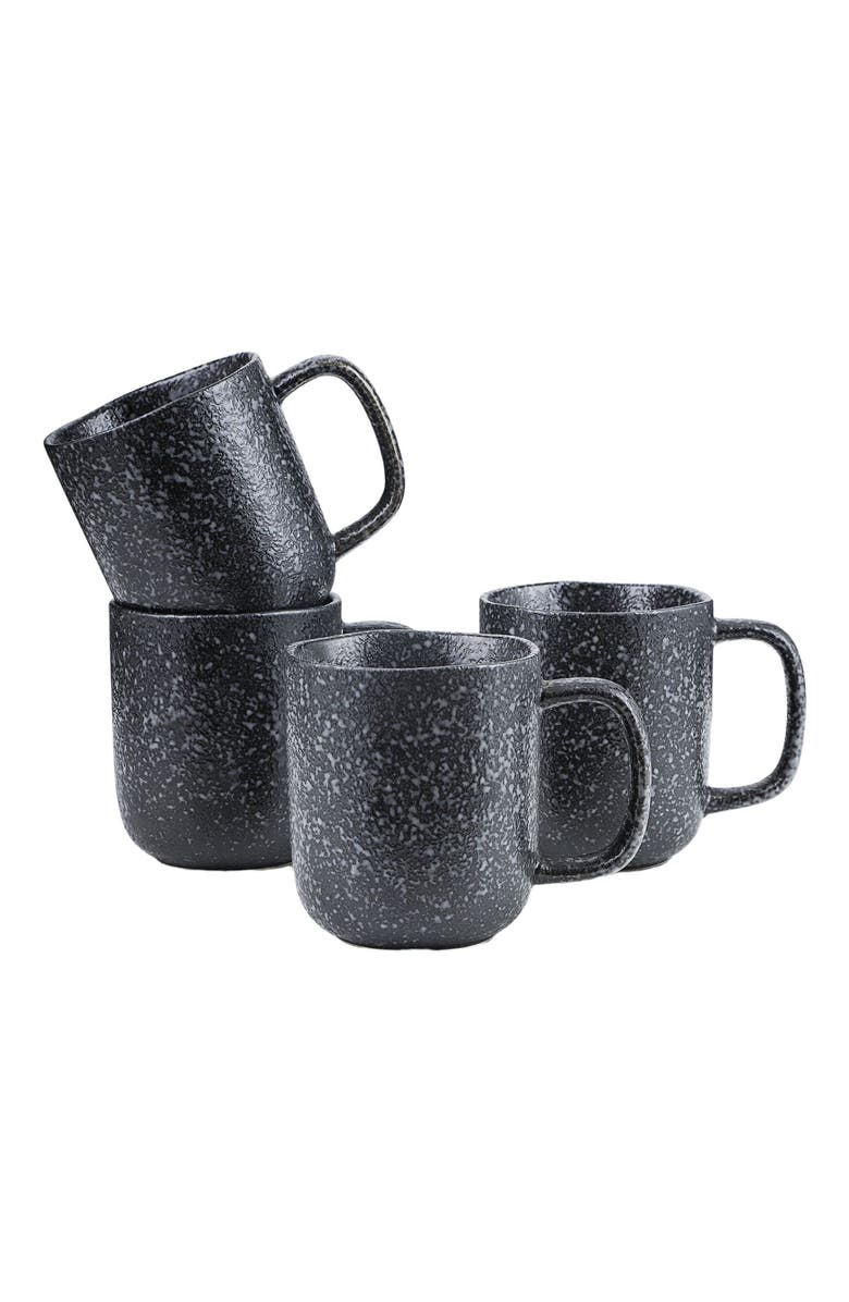 Stone Lain Tom Stoneware 4-Piece Mug Set, Alternate, color, Black And White