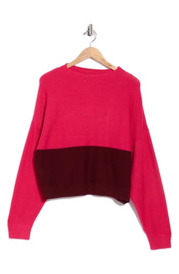 Lucy Paris Frances Colorblock Sweater In Pink