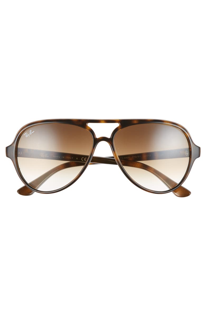 Ray-Ban Cats 5000 59mm Gradient Aviator Sunglasses, Alternate, color, Light Havana
