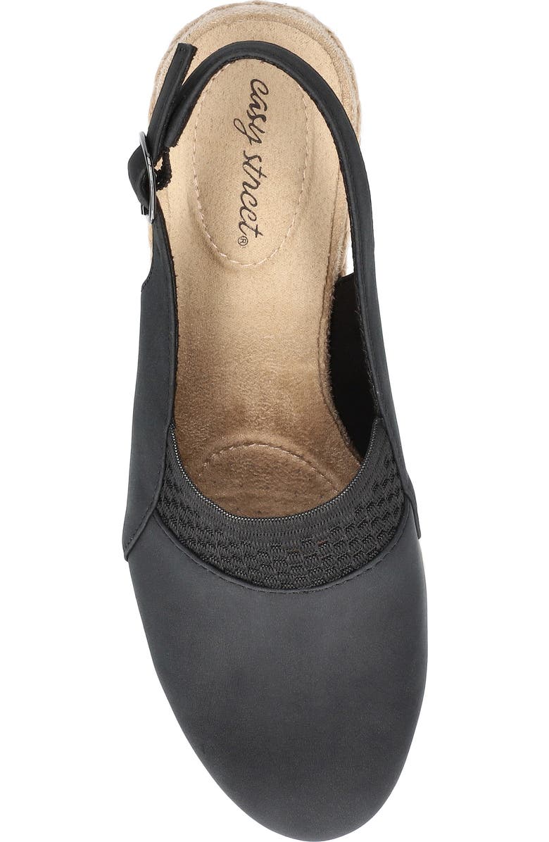 EASY STREET Aloha Slingback Espadrille Wedge Pump, Alternate, color, Black