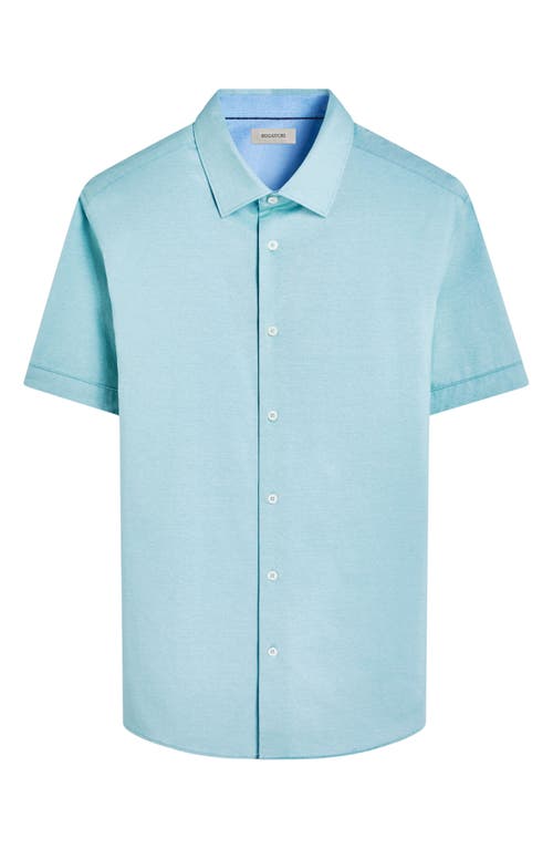 Bugatchi Myron Ooohcotton® Solid Short Sleeve Button-up Shirt In Menthol