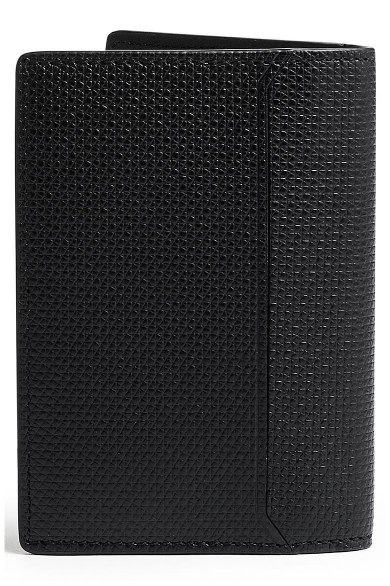 Monaco Folding Leather Card Case, Alternate, color, BLACK