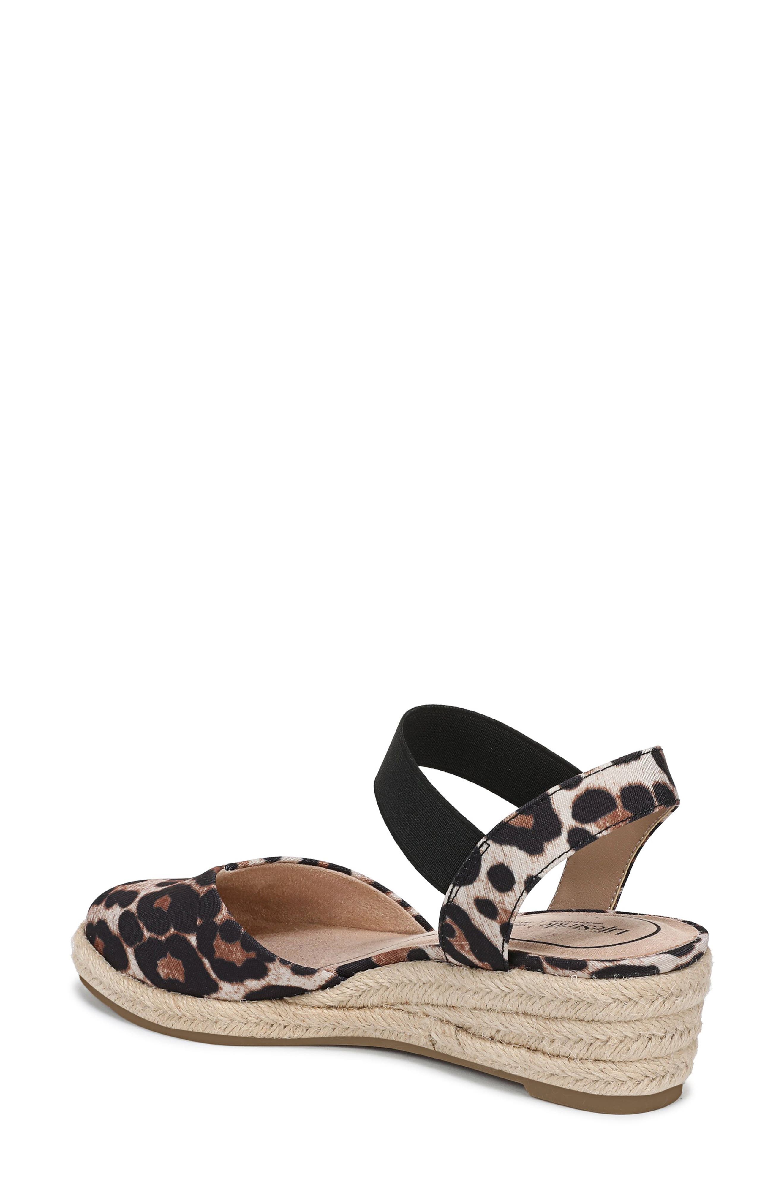 LifeStride Kimmie Ankle Strap Espadrille, Alternate, color, Natural Leopard
