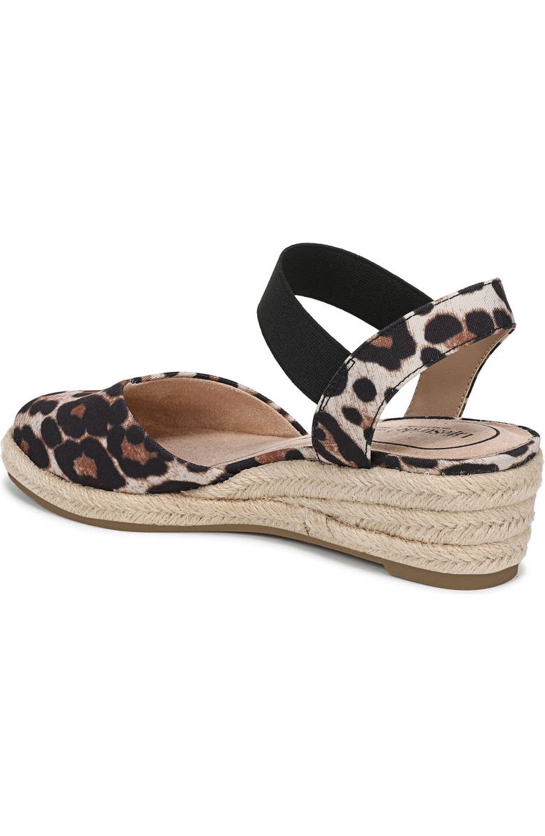 LifeStride Kimmie Ankle Strap Espadrille, Alternate, color, Natural Leopard