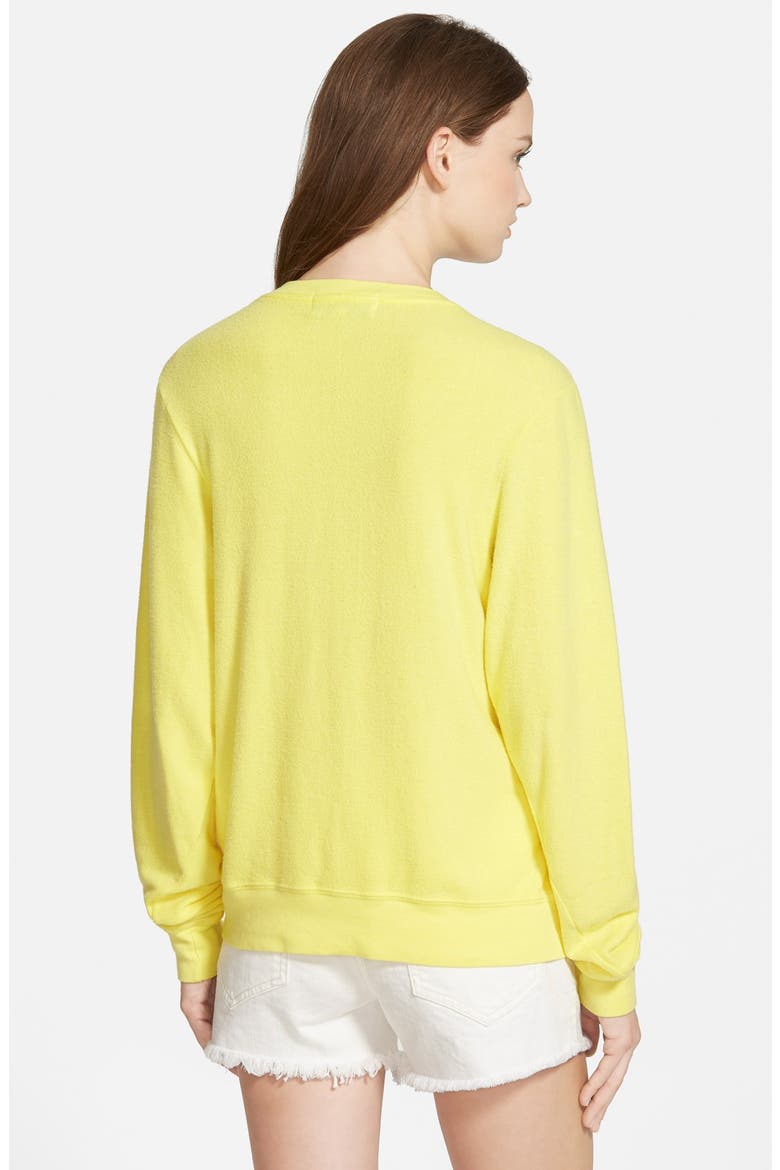 'Tropical Fruits' V-Neck Pullover, Alternate, color, ACID YELLOW