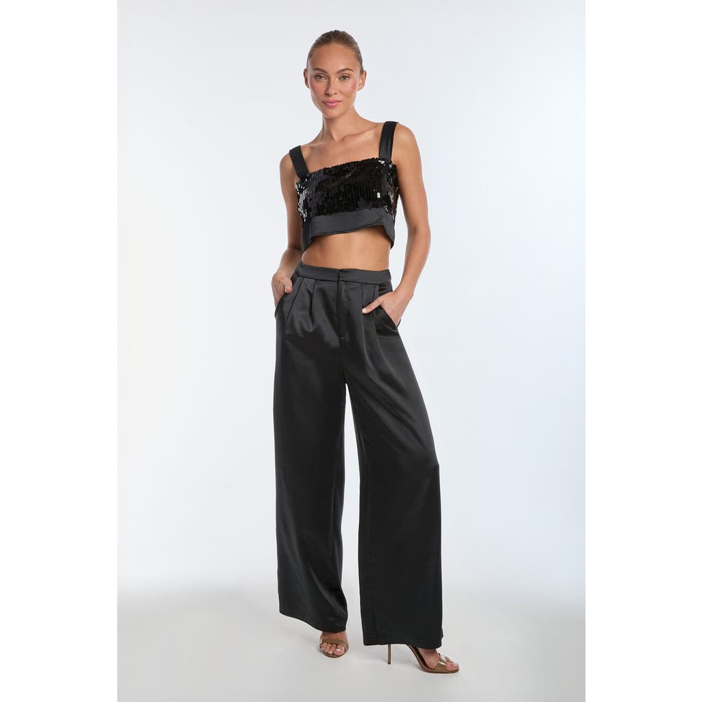 Shop Noli Yoga The Noli Shop Valentina Satin Pant In Black