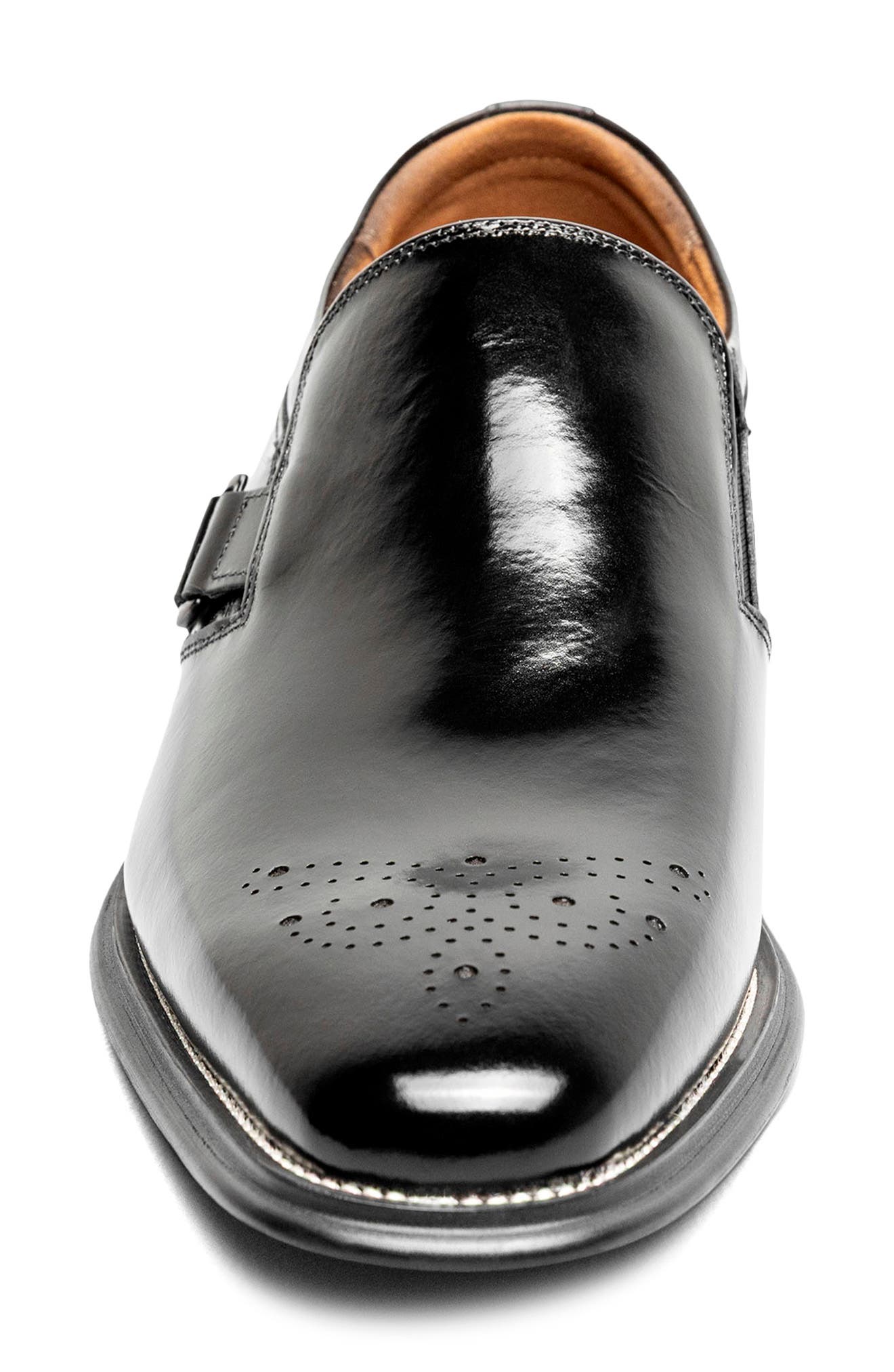 Alistair Leather Plain Toe Slip-On, Alternate, color, BLACK