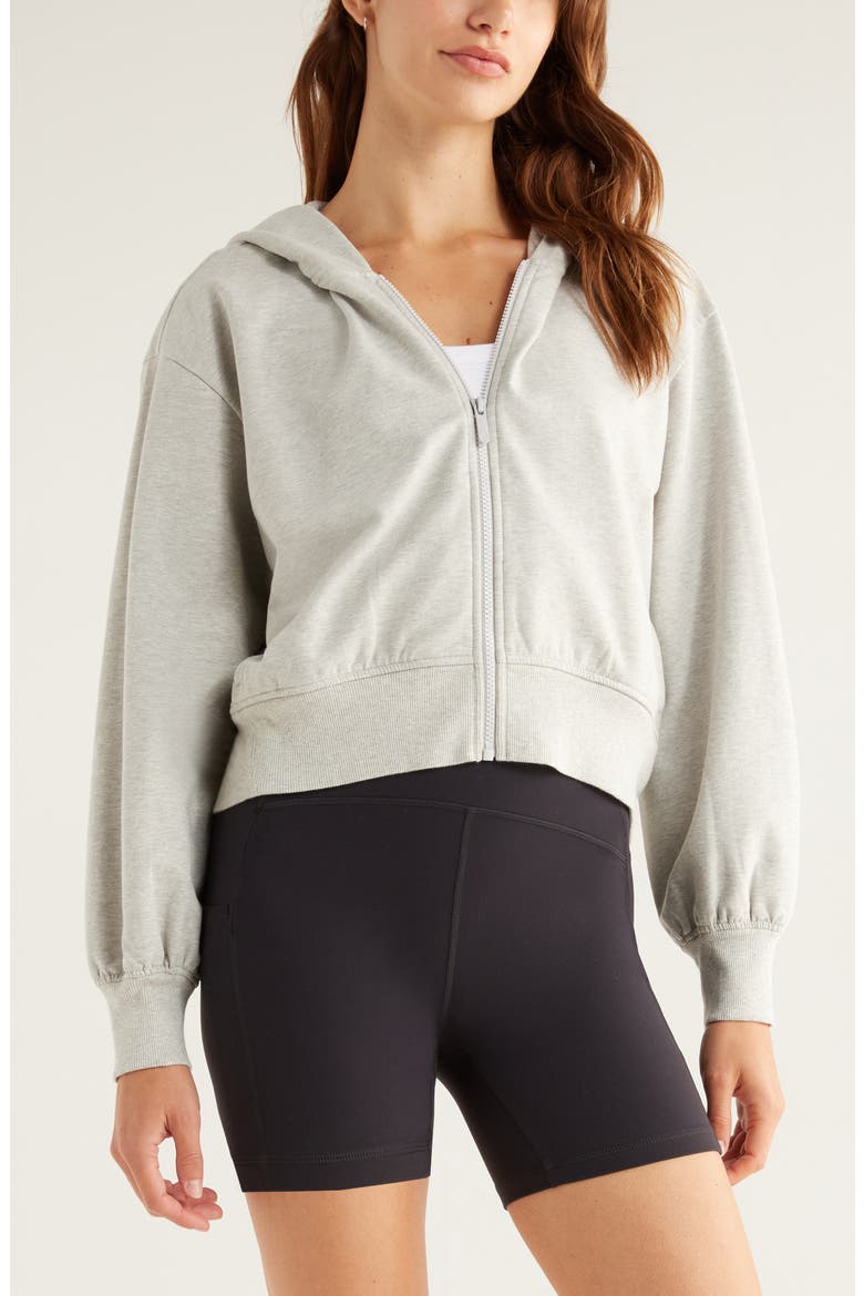Swoop Full Zip Hoodie, Alternate, color, GREY LIGHT HEATHER
