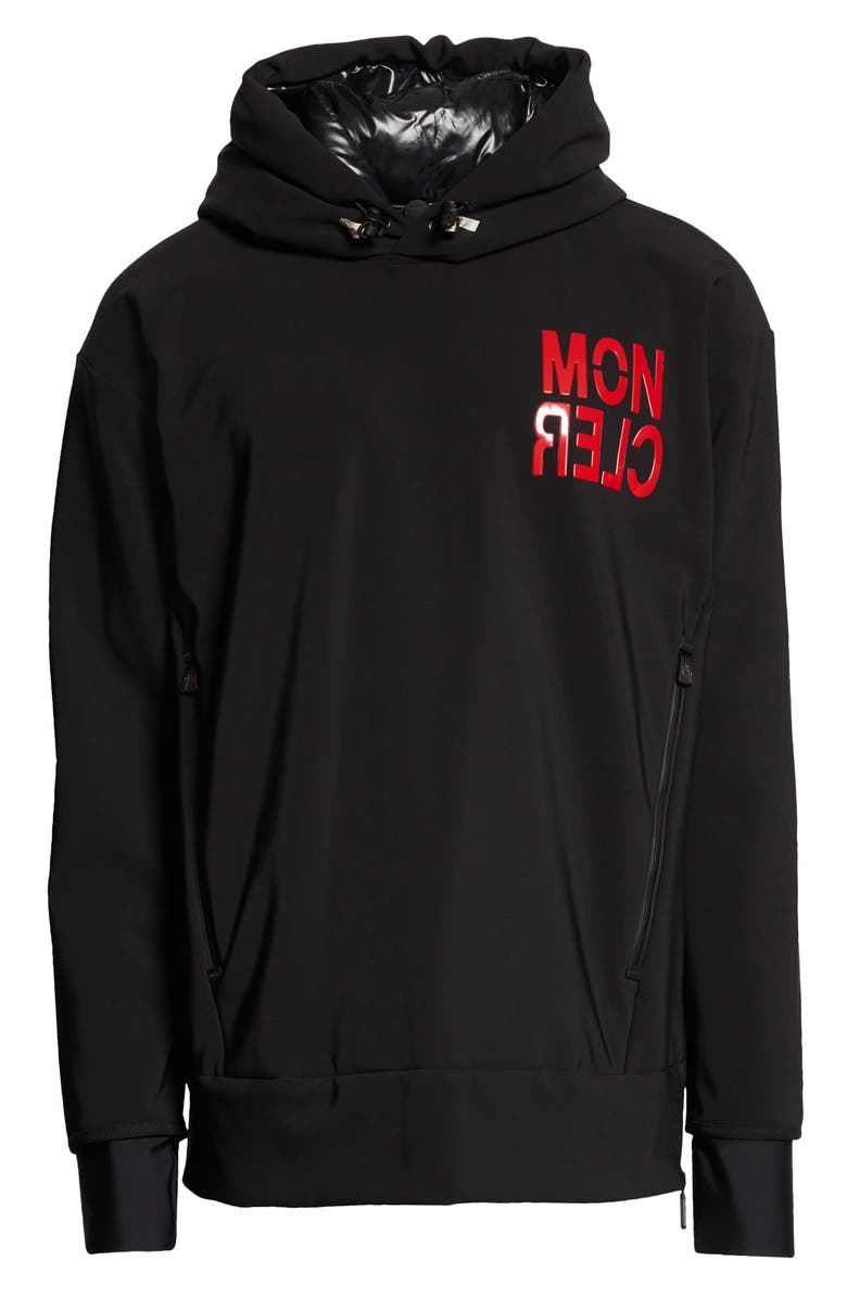 Moncler Grenoble Logo Windproof Fleece Hoodie, Alternate, color, 