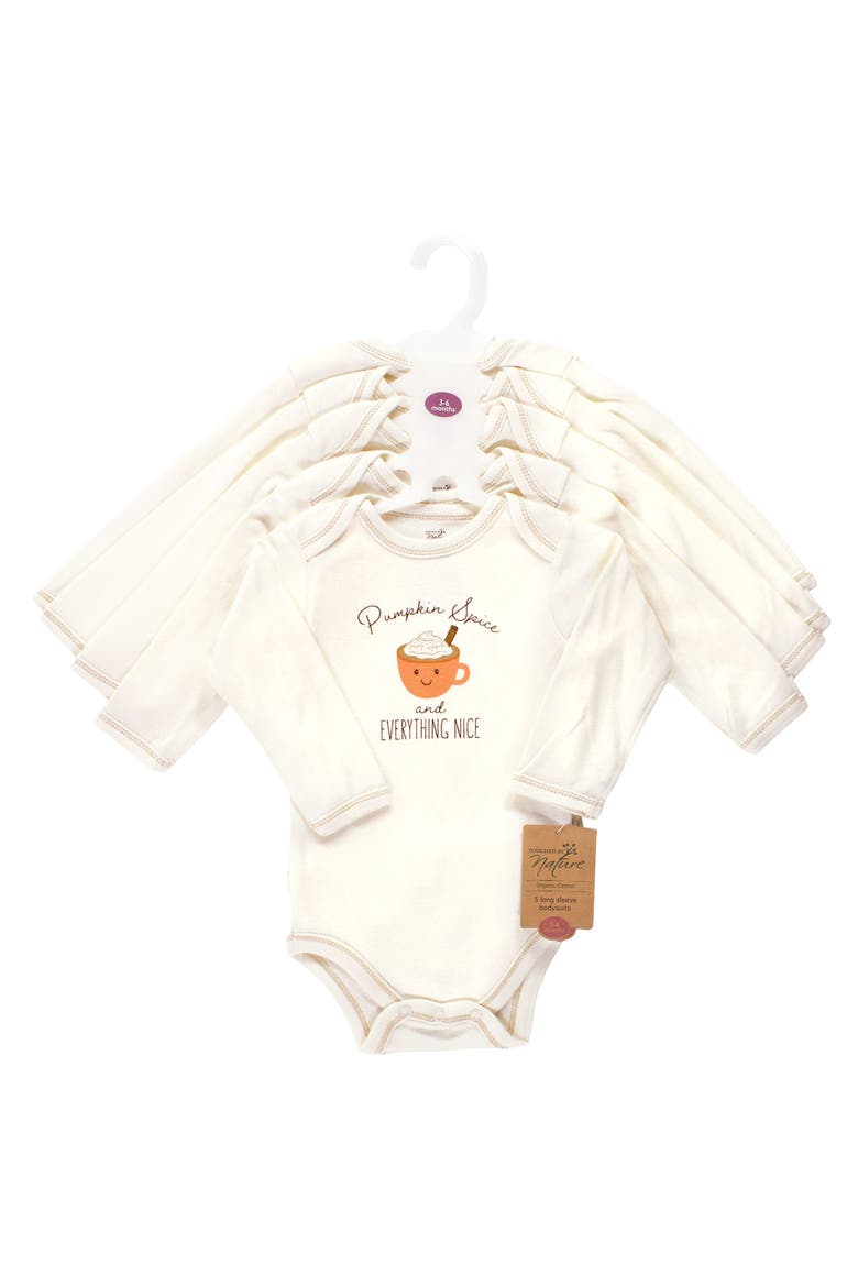 Organic Cotton Long-Sleeve Bodysuits, Alternate, color, Fall Food