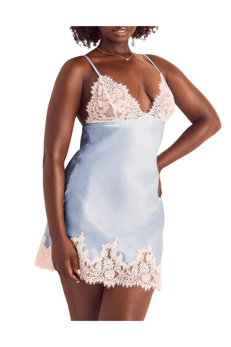 Vegan Atelier Collection Silk Slip Lingerie, Alternate, color, Medium blue