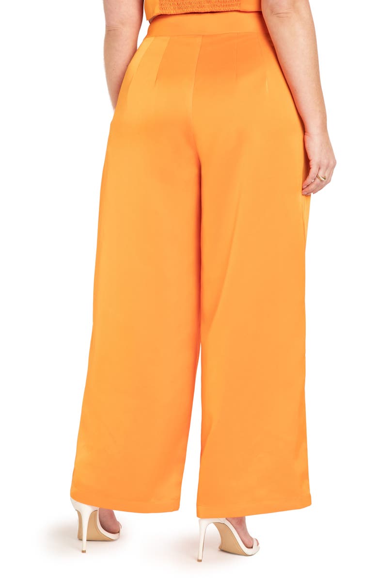 ELOQUII Pleated Satin Wide Leg Pants, Alternate, color,
