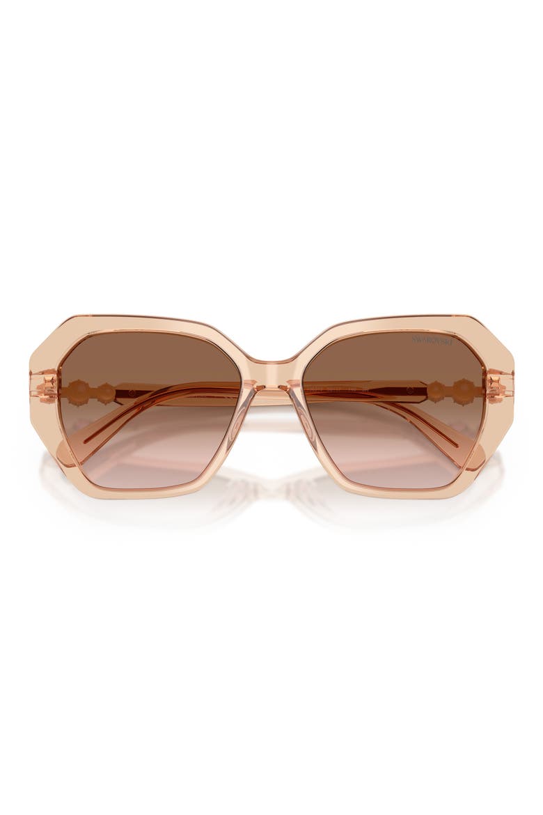 56mm Photochromic Irregular Sunglasses, Alternate, color, TRANSPARENT BEIGE / BROWN