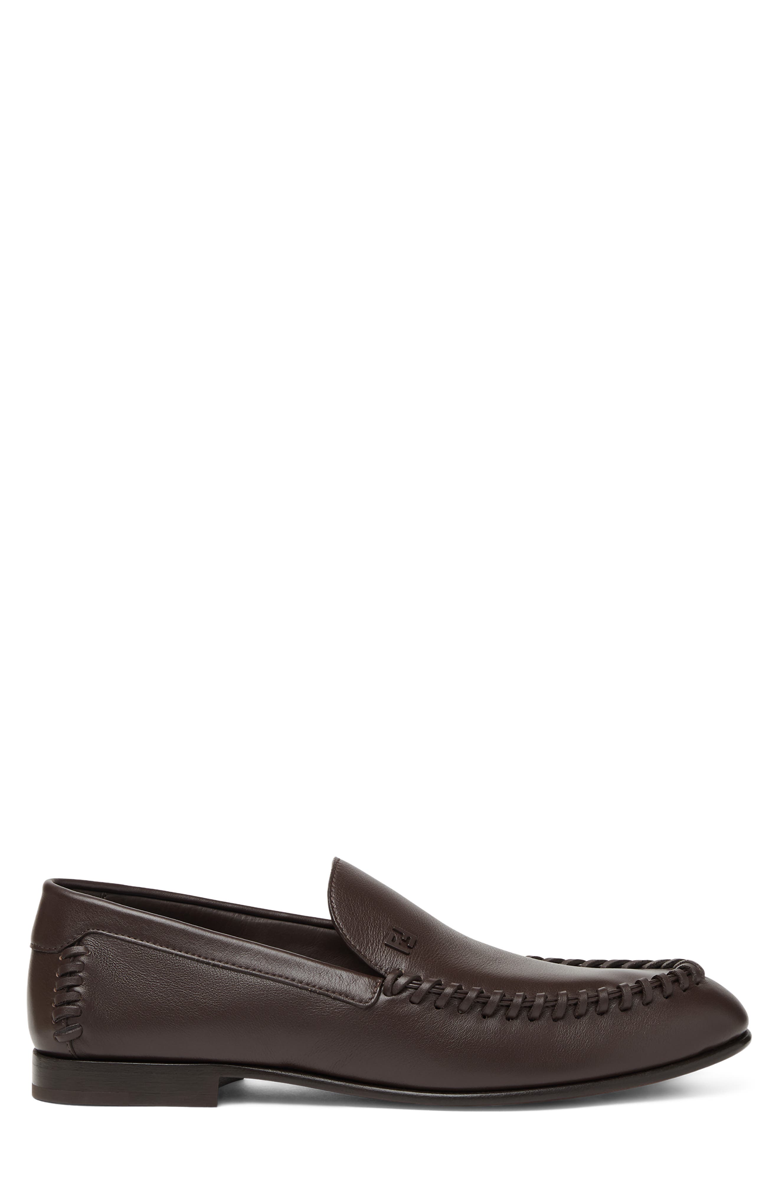 Fendi FF Loafer, Alternate, color, Chocolate Chocolate