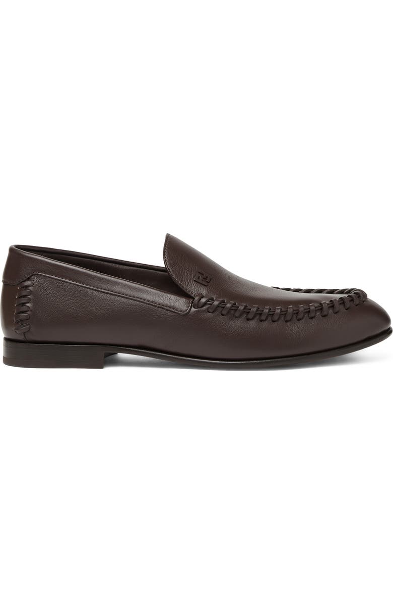 Fendi FF Loafer, Alternate, color, Chocolate Chocolate