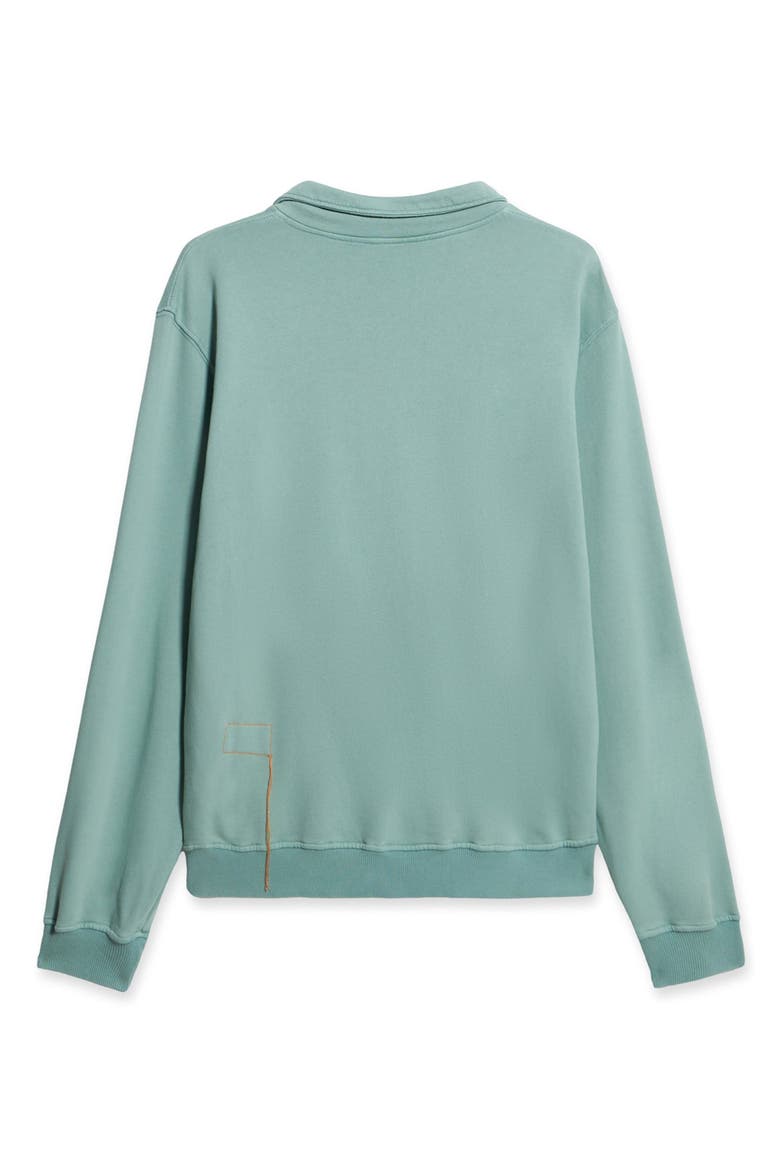 Yalep Brushed Jersey Quarter Zip Collared Sweatshirt, Alternate, color, ACQUAMARINE