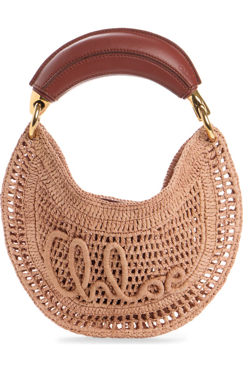 Chloé Summer Banana Raffia Handheld Bag, Main, color, Summery Beige