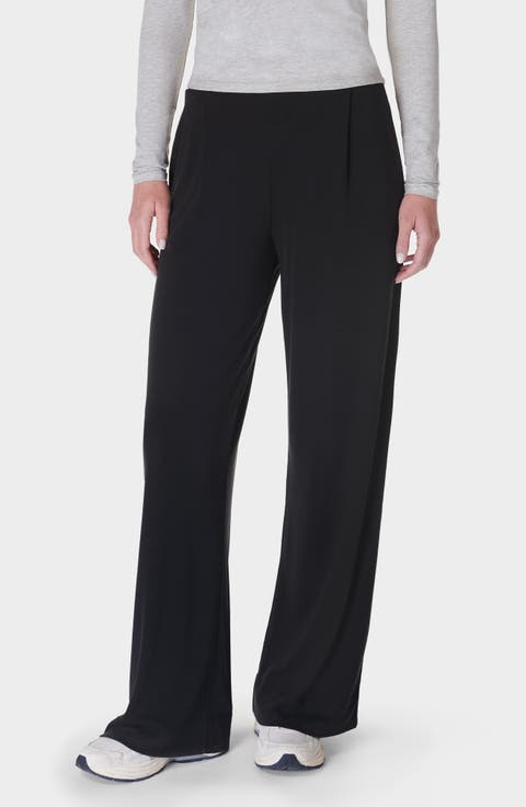 At Ease Pleated Wide Leg Pants