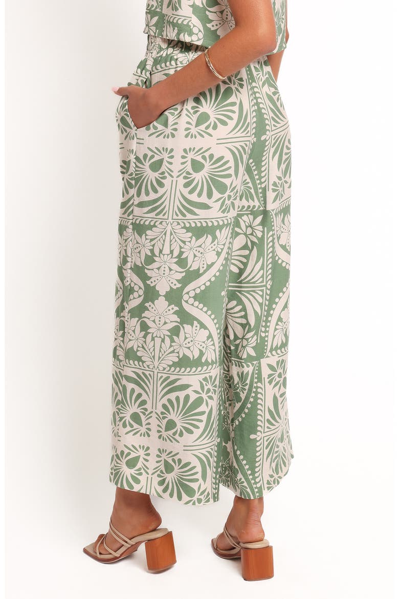 Nevin Printed Wide Leg Pants, Alternate, color, GREEN FLORAL