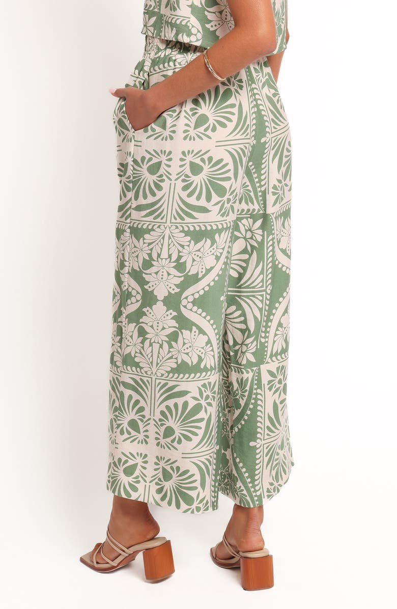 Petal & Pup Nevin Printed Wide Leg Pants, Alternate, color, Green Floral