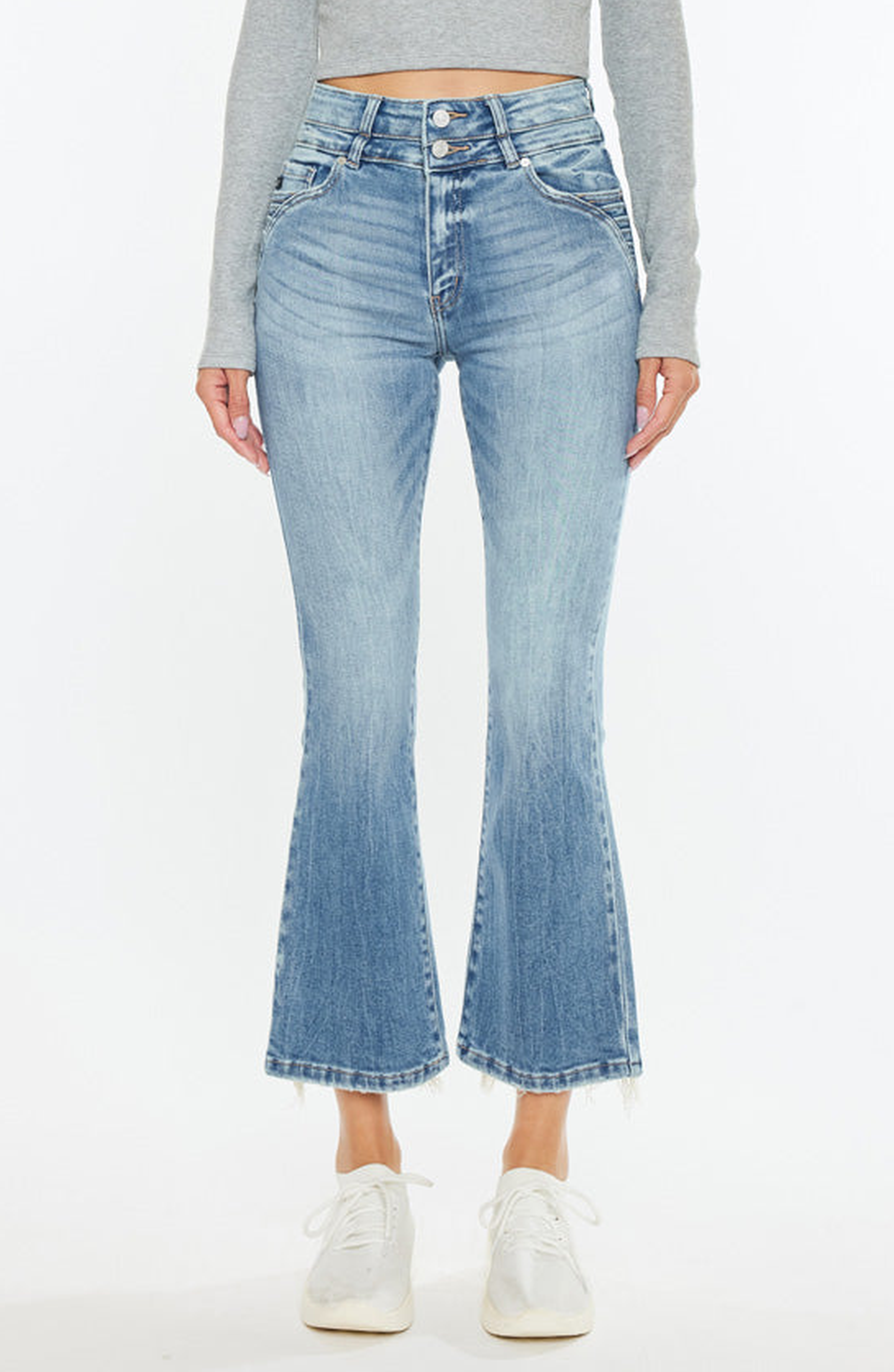 Belle High Rise Crop Bootcut Jeans