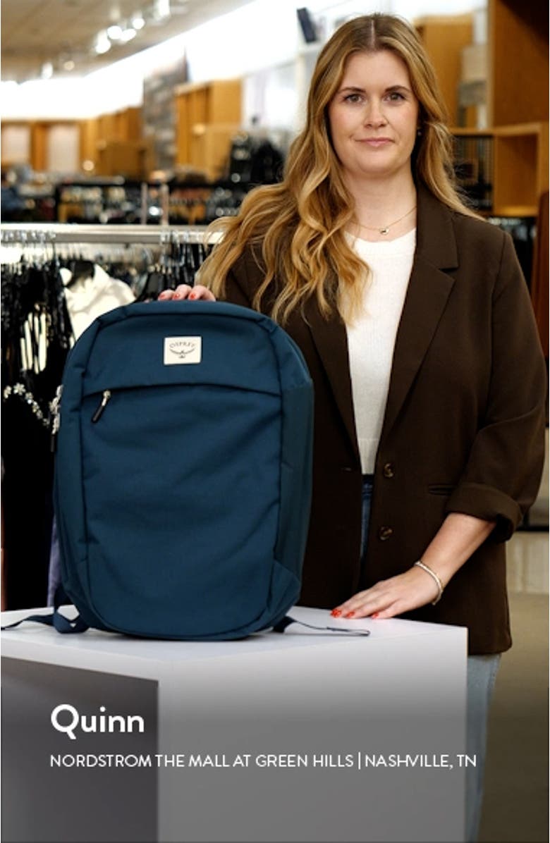 Large Arcane Recycled Polyester Commuter Backpack, sales video thumbnail