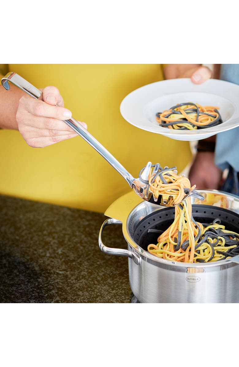 Rosle Stainless Steel Spaghetti Ladle with Hook Handle, 7.8-Inch, Alternate, color, Silver
