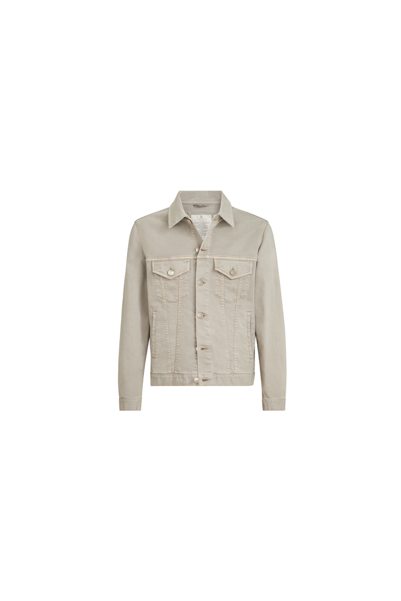 Garment-dyed four-pocket jacket in comfort cotton lightweight denim, Alternate, color, Khaki