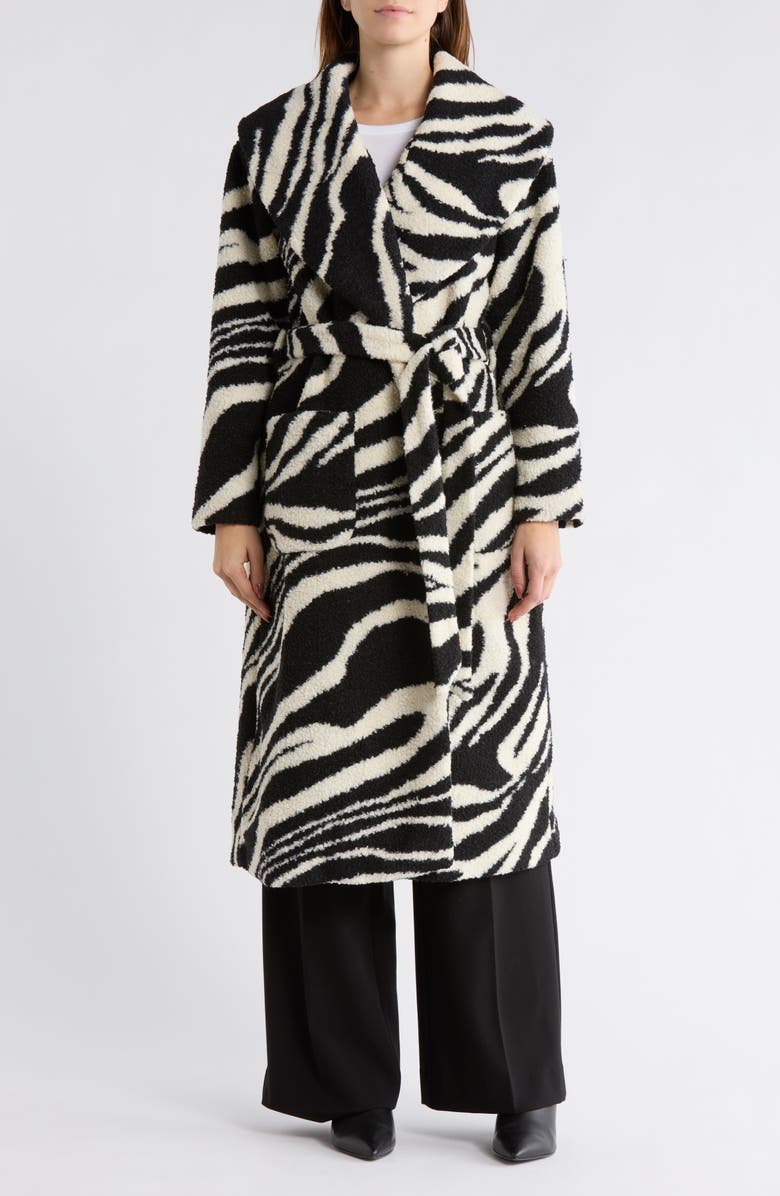 Hutch Elea Zebra Stripe Coat, Main, color, Black/ White Zebra