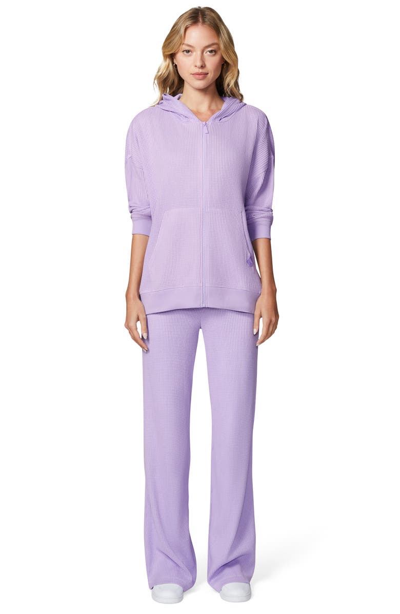 Florence by Mills Oversize Thermal Zip Hoodie, Alternate, color, Millie Lavender