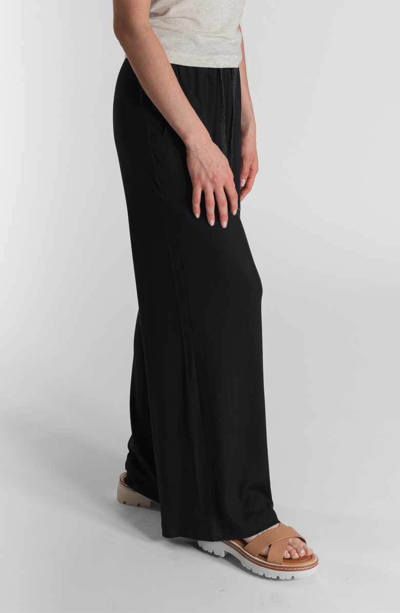 LEISURE LAB Modal Rib Flow Pant, Alternate, color, Black