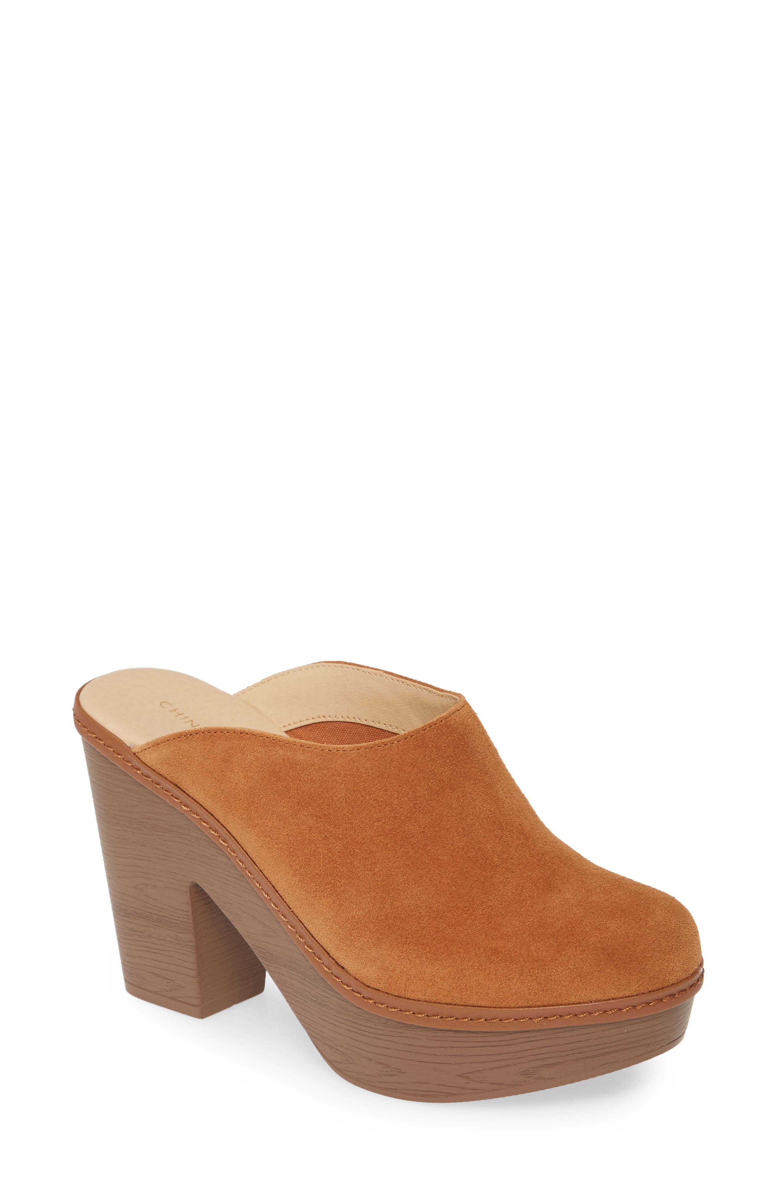 Florina Clog, Main, color, AGED COGNAC SUEDE