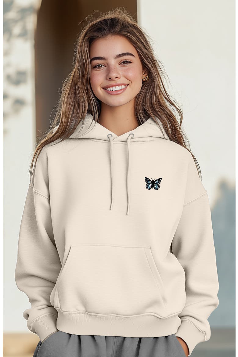 Womens Butterfly Midweight All Day Hoodie, Alternate, color, Sandshell