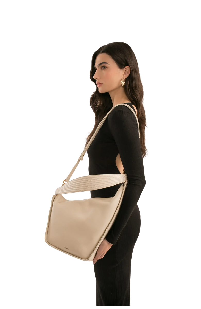 Esthera 10AM Leather Shoulder Bag, Alternate, color, Sand