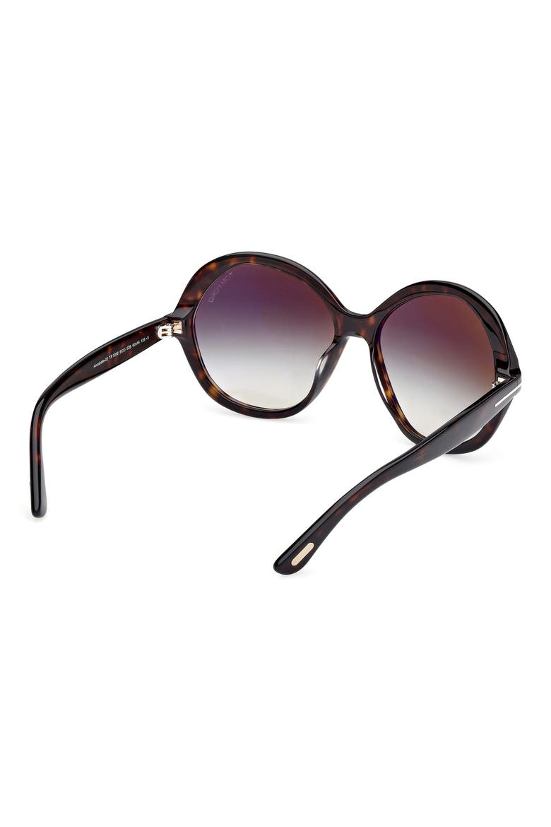 Annabelle 60mm Gradient Round Sunglasses, Alternate, color, SHINY HAVANA ECO / GRAD SMOKE