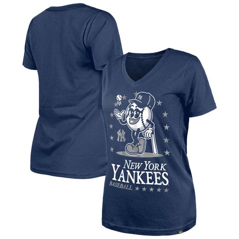 Women's New Era Navy New York Yankees Little Miss 2 V-Neck T-Shirt
