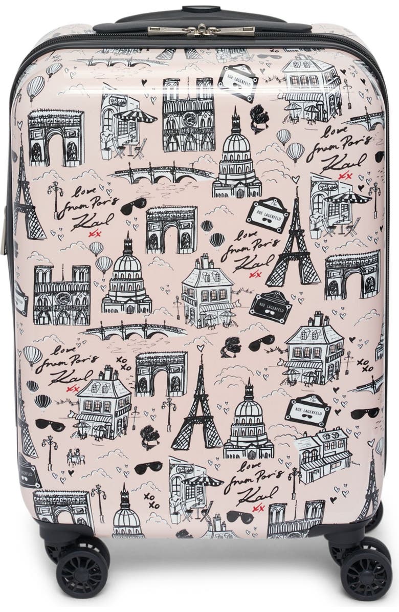 KARL LAGERFELD Karl In Paris 21" Upright Carry On Suitcase, Main, color,