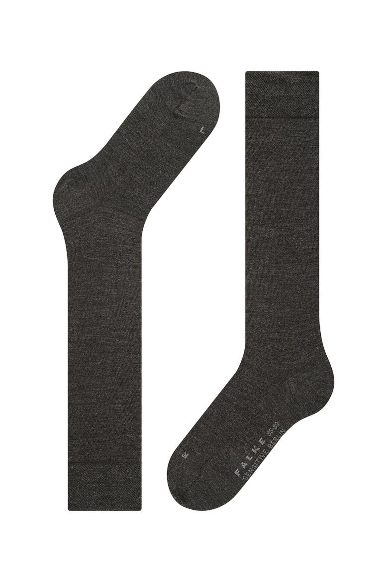 Sensitive Berlin Knee High Socks for Diabetics, Alternate, color, Anthracite Melange