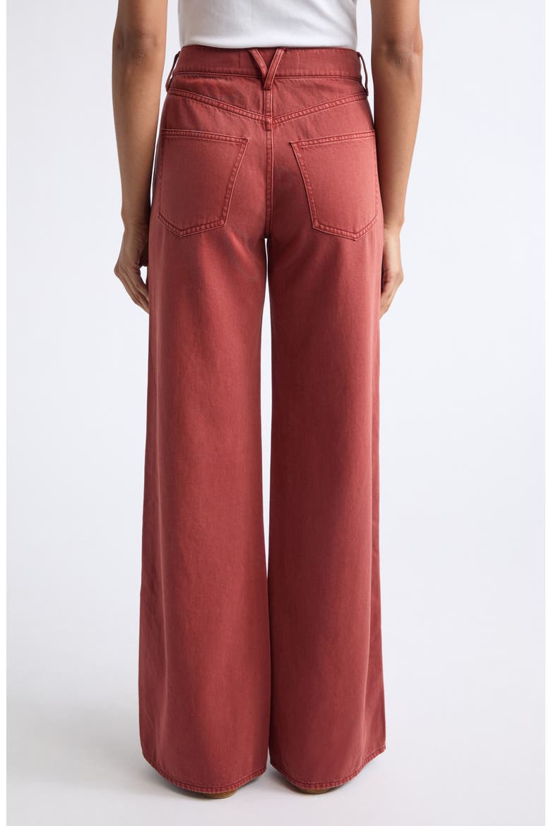 Kasey Mid Rise Wide Leg Jeans, Alternate, color, RUST