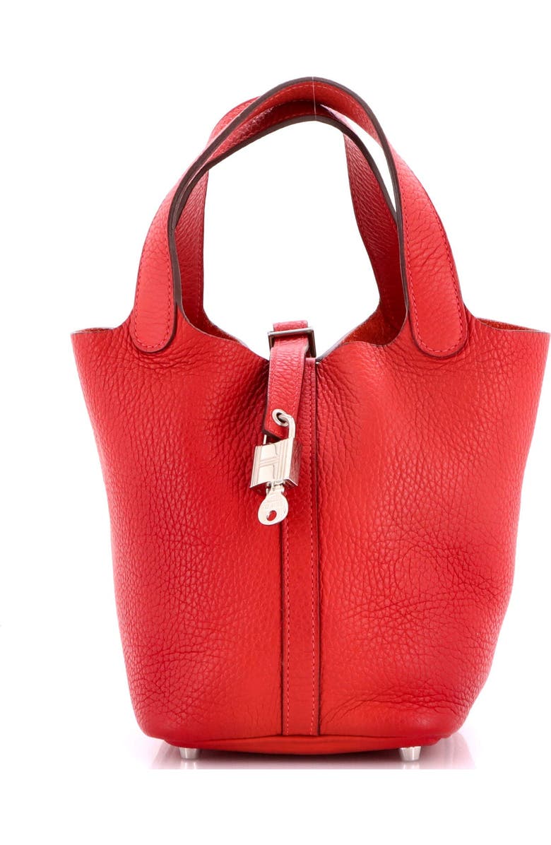 Pre-Owned Hermes Picotin Lock Bag Clemence PM, Main, color, Rouge Vif