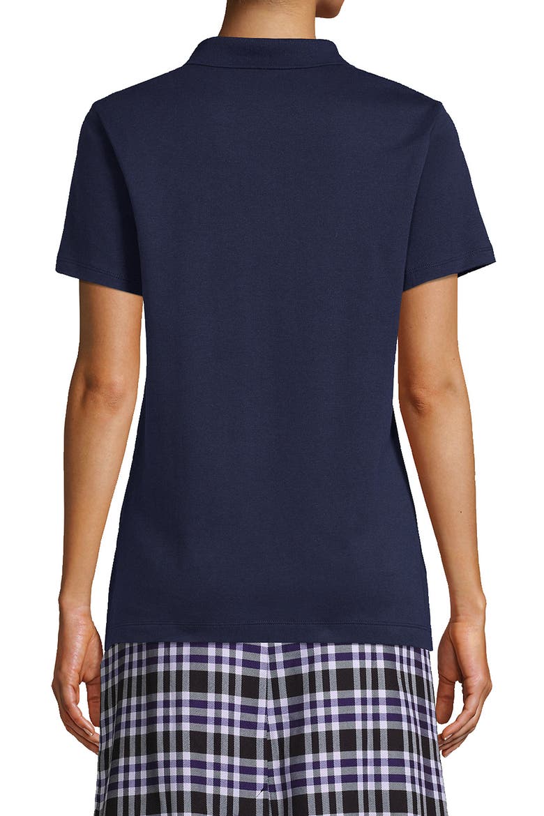 School Uniform  Short Sleeve Feminine Fit Interlock Polo Shirt, Alternate, color, Classic Navy