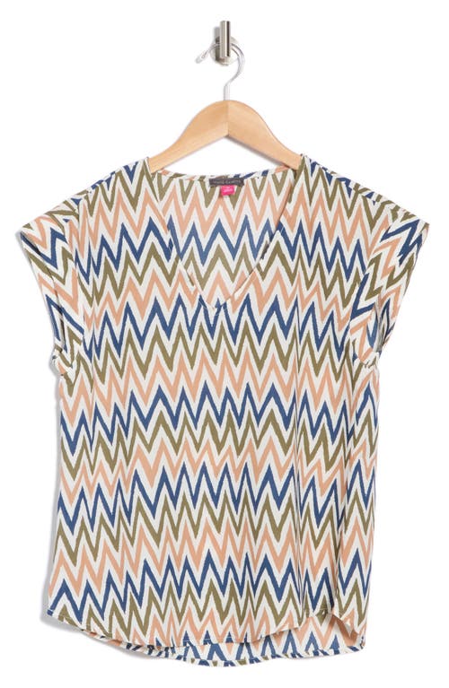 VINCE CAMUTO VINCE CAMUTO ZIGZAG CAP SLEEVE TOP