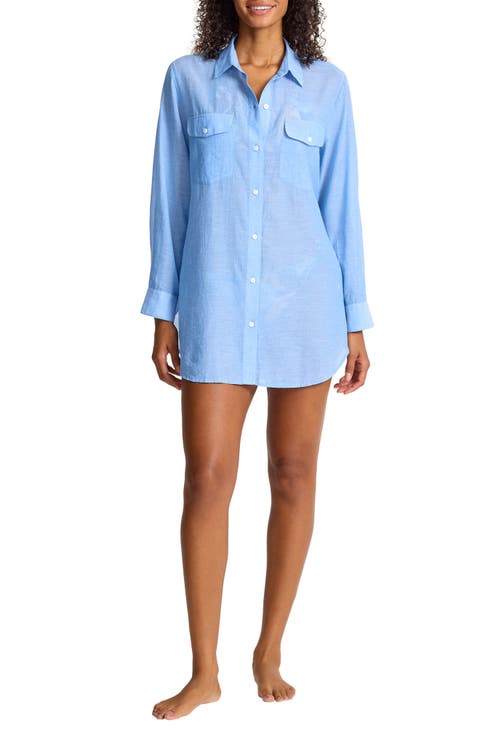 Cotton Voile Cover-Up Boyfriend Shirt