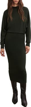 Reiss Suni Long Sleeve Midi Sweater Dress