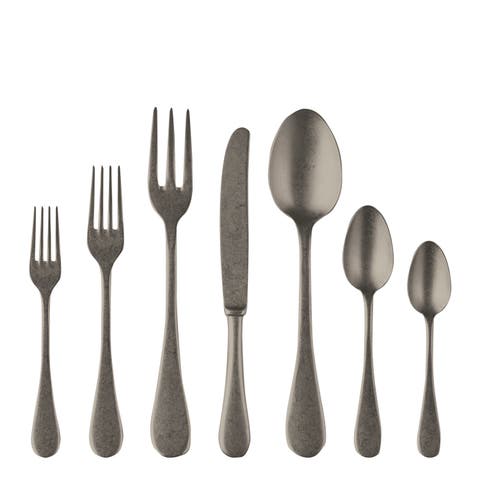 Vintage Pewter Flatware Set - 32 Pieces