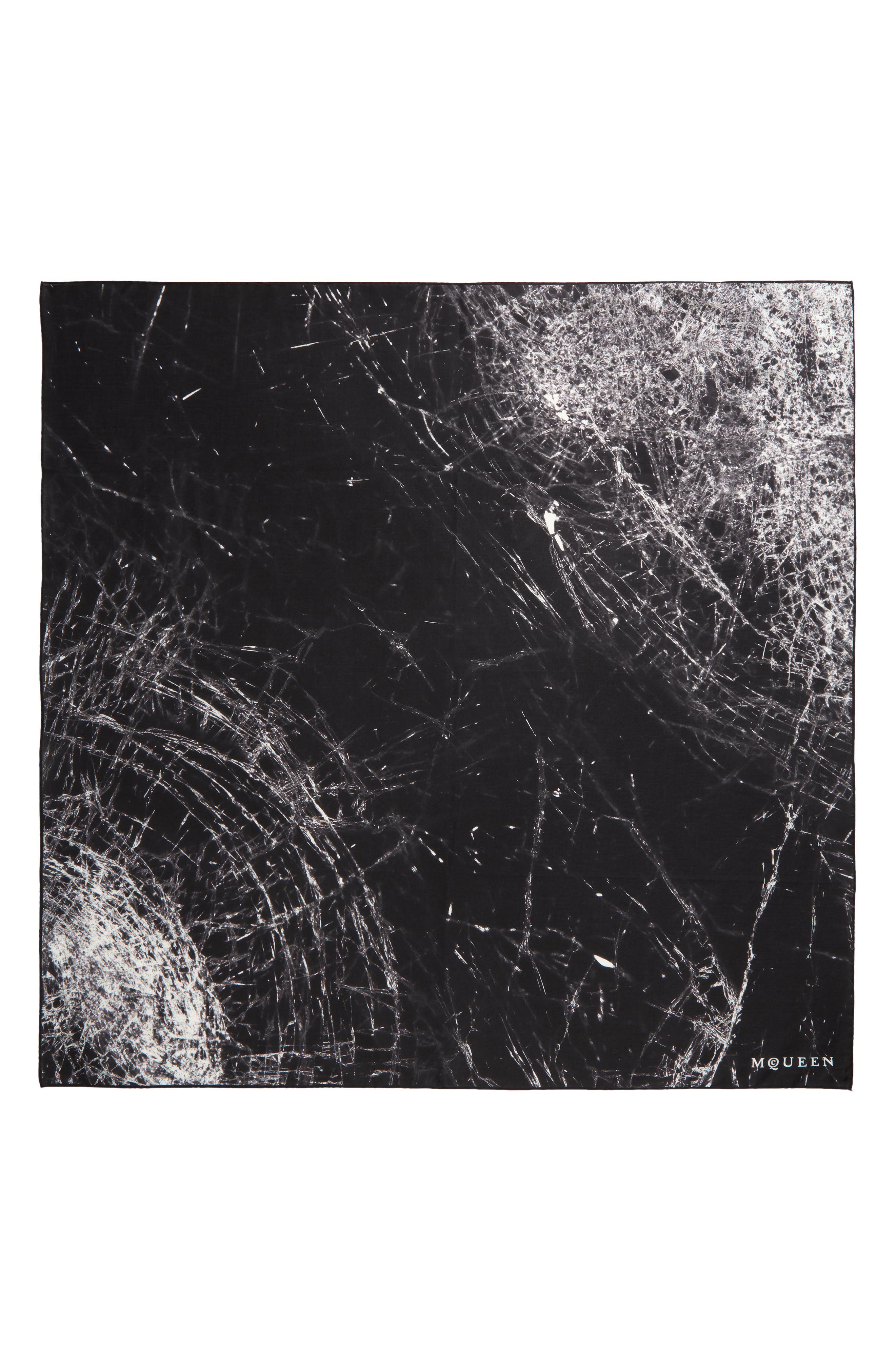 McQueen Smashed Screen Square Cotton Twill Scarf (Men) | Nordstromrack