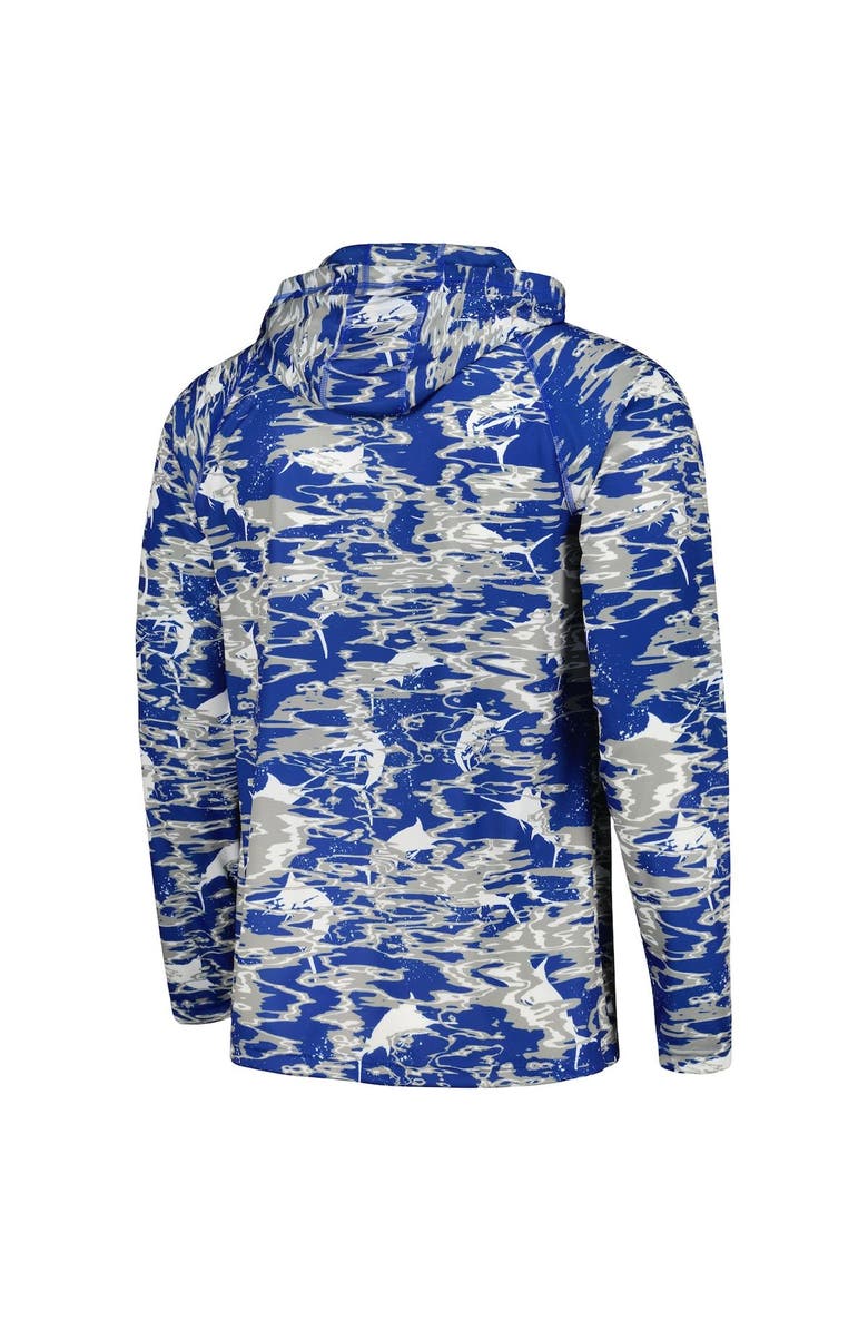 Columbia Men's Columbia Royal Kentucky Wildcats PFG Terminal Tackle Omni-Shade Rippled Long Sleeve Hooded T-Shirt, Alternate, color, Royal