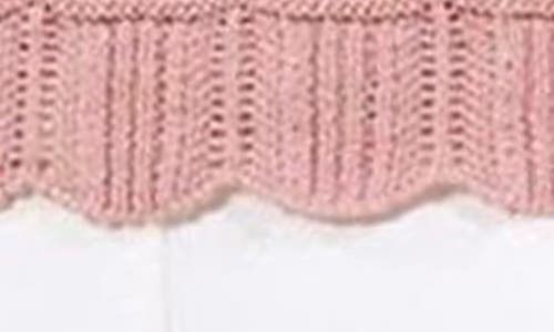 Lipsy Metallic Crochet Trim Pointelle Top In Pink